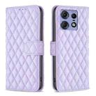 For Motorola Edge 50 Pro 5G Diamond Lattice Wallet Flip Leather Phone Case(Purple) - 1