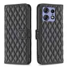 For Motorola Edge 50 Pro 5G Diamond Lattice Wallet Flip Leather Phone Case(Black) - 1