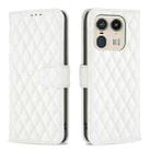 For Motorola Edge 50 Ultra Diamond Lattice Wallet Flip Leather Phone Case(White) - 1