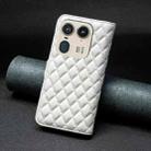 For Motorola Edge 50 Ultra Diamond Lattice Wallet Flip Leather Phone Case(White) - 3