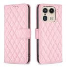 For Motorola Edge 50 Ultra Diamond Lattice Wallet Flip Leather Phone Case(Pink) - 1