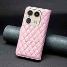 For Motorola Edge 50 Ultra Diamond Lattice Wallet Flip Leather Phone Case(Pink) - 3