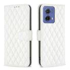 For Motorola Moto G85 Diamond Lattice Wallet Flip Leather Phone Case(White) - 1