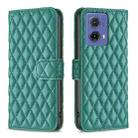 For Motorola Moto G85 Diamond Lattice Wallet Flip Leather Phone Case(Green) - 1