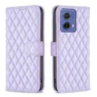 For Motorola Moto G85 Diamond Lattice Wallet Flip Leather Phone Case(Purple) - 1