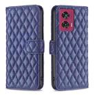 For Motorola Edge 50 Fusion Diamond Lattice Wallet Flip Leather Phone Case(Blue) - 1