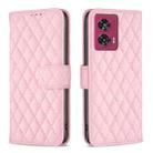 For Motorola Edge 50 Fusion Diamond Lattice Wallet Flip Leather Phone Case(Pink) - 1