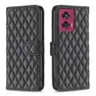 For Motorola Edge 50 Fusion Diamond Lattice Wallet Flip Leather Phone Case(Black) - 1