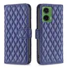 For Motorola Moto G35 Diamond Lattice Wallet Flip Leather Phone Case(Blue) - 1