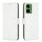For Motorola Moto G35 Diamond Lattice Wallet Flip Leather Phone Case(White) - 1