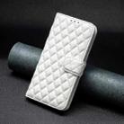 For Motorola Moto G35 Diamond Lattice Wallet Flip Leather Phone Case(White) - 2