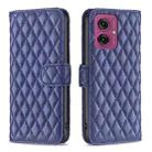 For Motorola Moto G55 Diamond Lattice Wallet Flip Leather Phone Case(Blue) - 1