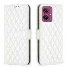 For Motorola Moto G55 Diamond Lattice Wallet Flip Leather Phone Case(White) - 1