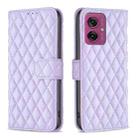 For Motorola Moto G55 Diamond Lattice Wallet Flip Leather Phone Case(Purple) - 1