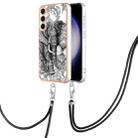 For Samsung Galaxy S23 FE 5G Electroplating Dual-side IMD Phone Case with Lanyard(Totem Elephant) - 1