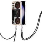 For Samsung Galaxy S23 FE 5G Electroplating Dual-side IMD Phone Case with Lanyard(Retro Radio) - 1