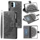 For Xiaomi Redmi A1 4G Multi-Card Totem Zipper Leather Phone Case(Grey) - 1