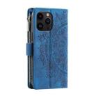 For Xiaomi Redmi 13 4G Multi-Card Totem Zipper Leather Phone Case(Blue) - 3