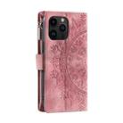 For Xiaomi Redmi 13 4G Multi-Card Totem Zipper Leather Phone Case(Pink) - 3