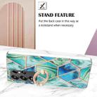 For Samsung Galaxy S25 Ultra 5G Splicing Marble Flower IMD TPU Phone Case Ring Holder(Green) - 3
