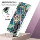 For Samsung Galaxy S25 Ultra 5G Splicing Marble Flower IMD TPU Phone Case Ring Holder(Blue Green) - 2