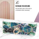For Samsung Galaxy S25 Ultra 5G Splicing Marble Flower IMD TPU Phone Case Ring Holder(Blue Green) - 3