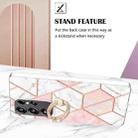 For Samsung Galaxy S25 Ultra 5G Splicing Marble Flower IMD TPU Phone Case Ring Holder(Pink White) - 3