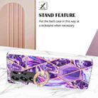 For Samsung Galaxy S25 Ultra 5G Splicing Marble Flower IMD TPU Phone Case Ring Holder(Dark Purple) - 3
