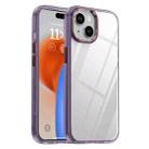 For iPhone 15 iPAKY MG Series Transparent PC+TPU Phone Case(Transparent Purple) - 1