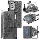 For Nokia G60 Multi-Card Totem Zipper Leather Phone Case(Grey) - 1