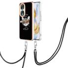 For Honor 90 Electroplating Dual-side IMD Phone Case with Lanyard(Natural Growth) - 1