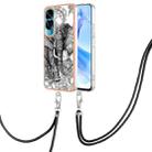 For Honor 90 Lite 5G Electroplating Dual-side IMD Phone Case with Lanyard(Totem Elephant) - 1