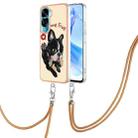 For Honor 90 Lite 5G Electroplating Dual-side IMD Phone Case with Lanyard(Lucky Dog) - 1