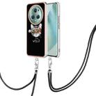 For Honor Magic5 Pro Electroplating Dual-side IMD Phone Case with Lanyard(Natural Growth) - 1