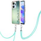 For Honor X7a Electroplating Dual-side IMD Phone Case with Lanyard(Smile) - 1