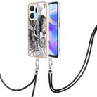 For Honor X7a Electroplating Dual-side IMD Phone Case with Lanyard(Totem Elephant) - 1