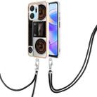 For Honor X7a Electroplating Dual-side IMD Phone Case with Lanyard(Retro Radio) - 1