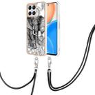 For Honor X8 4G Electroplating Dual-side IMD Phone Case with Lanyard(Totem Elephant) - 1