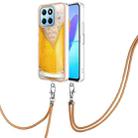 For Honor X8 5G / X6 4G Electroplating Dual-side IMD Phone Case with Lanyard(Draft Beer) - 1