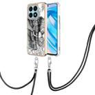 For Honor X8a Electroplating Dual-side IMD Phone Case with Lanyard(Totem Elephant) - 1