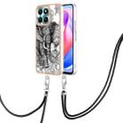 For Honor X6a Electroplating Dual-side IMD Phone Case with Lanyard(Totem Elephant) - 1