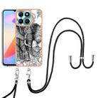 For Honor X6a Electroplating Dual-side IMD Phone Case with Lanyard(Totem Elephant) - 2