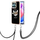 For Honor X6a Electroplating Dual-side IMD Phone Case with Lanyard(Natural Growth) - 1