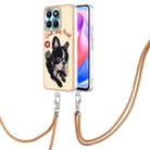 For Honor X6a Electroplating Dual-side IMD Phone Case with Lanyard(Lucky Dog) - 1