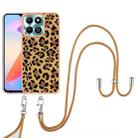 For Honor X6b Electroplating Dual-side IMD Phone Case with Lanyard(Leopard Print) - 2