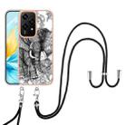 For Honor 200 Lite Global Electroplating Dual-side IMD Phone Case with Lanyard(Totem Elephant) - 2