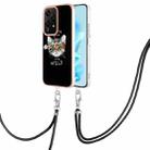 For Honor 200 Lite Global Electroplating Dual-side IMD Phone Case with Lanyard(Natural Growth) - 1