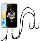 For Honor 200 Lite Global Electroplating Dual-side IMD Phone Case with Lanyard(Natural Growth) - 2