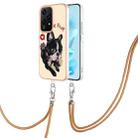 For Honor 200 Lite Global Electroplating Dual-side IMD Phone Case with Lanyard(Lucky Dog) - 1