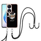 For Honor X7b 4G / 5G Electroplating Dual-side IMD Phone Case with Lanyard(Natural Growth) - 2